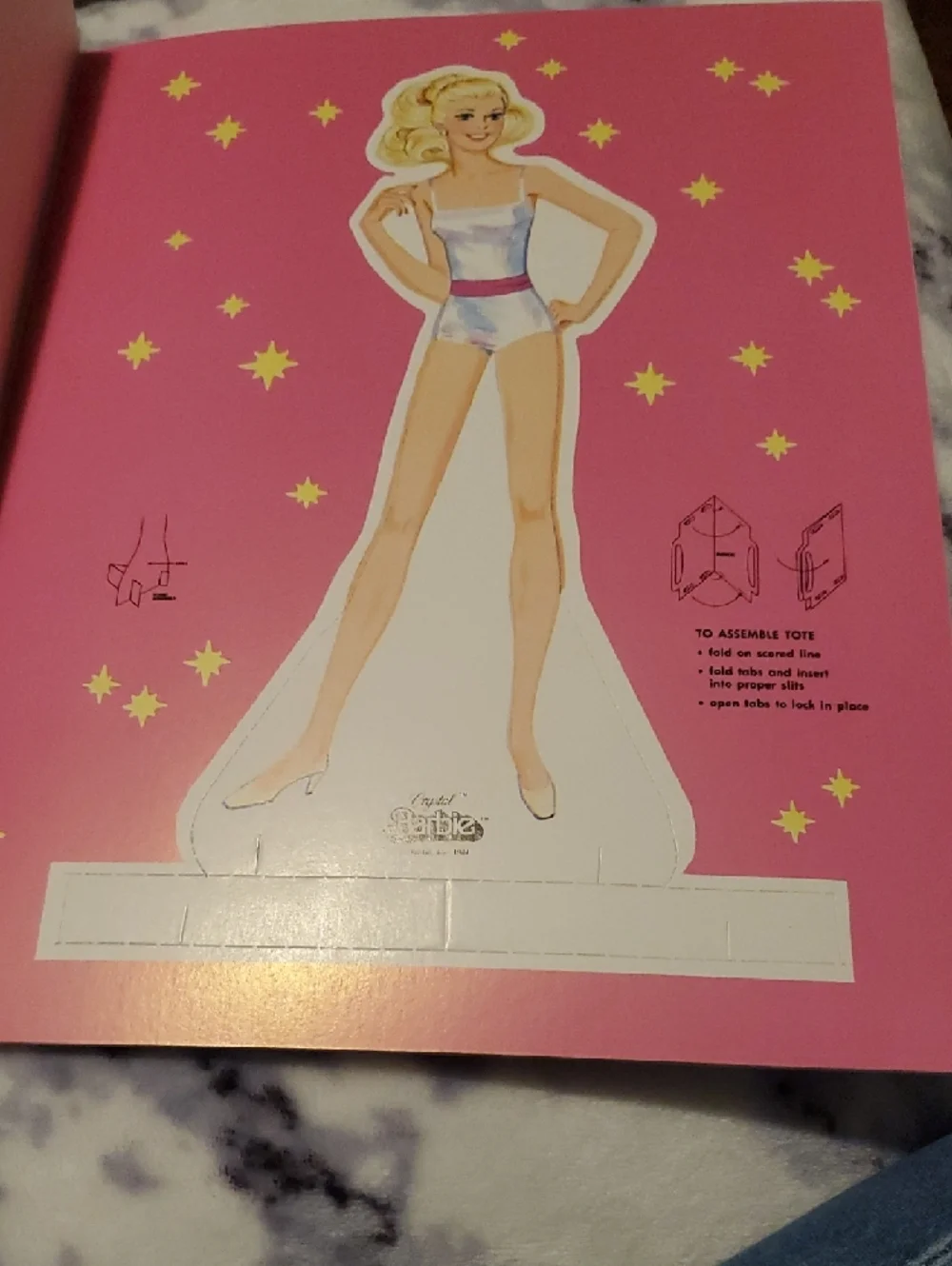 Barbie Paper Doll Book - Pink & Yellow Cover